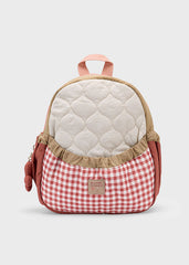 Mochila Guardería Acolchada Cuadros Terracota Mayoral estilo