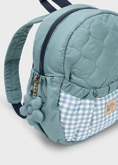 Mochila Guardería Acolchada Cuadros Verde Mayoral estilo