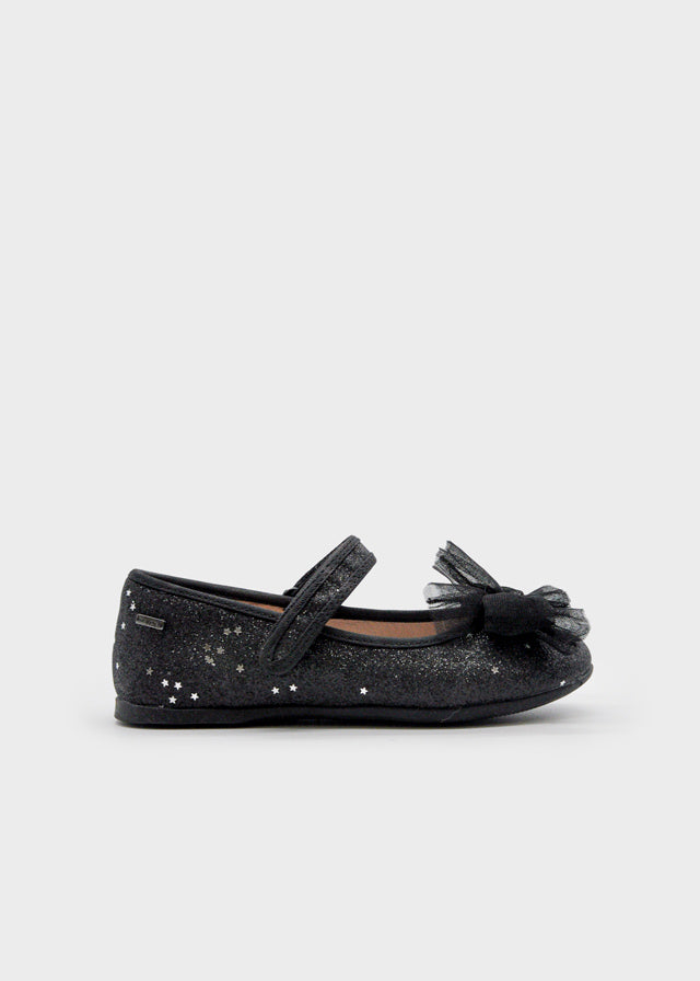 Baleta Merceditas Glitter Negro Mayoral