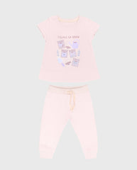 Pijama Pantalon Manga Corta Regadera Rosa