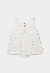 Vestido Bordado Puntos Blanco Boboli