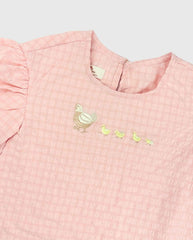 Conjunto Short Detalle Bordado Rosa Patos