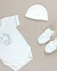 Set Primer Dia Burbuja Blanco 100% Algodón Detalles