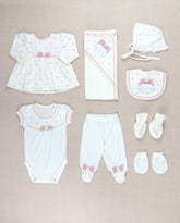 Set Primer Día 100% Algodón Puntos Rosa