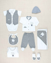 Set Primer Día Gris Puntos