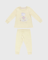 Pijama Pantalón Manga Larga Pajaro Beige