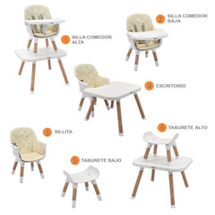 Silla Comedor Mila 6 en 1 Beige Priori