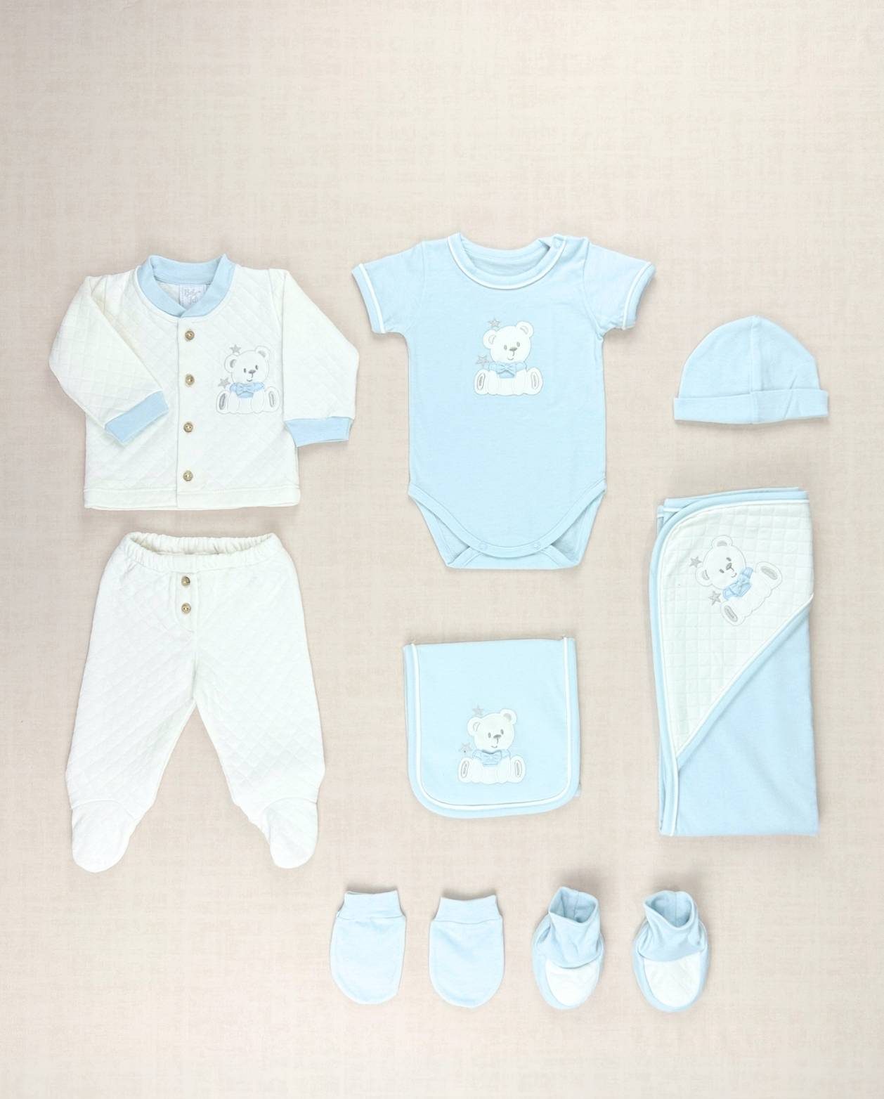 Set Primer Día Oso estrella Azul