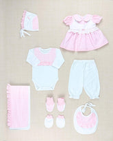 Set Primer Día Cuadros Rosa