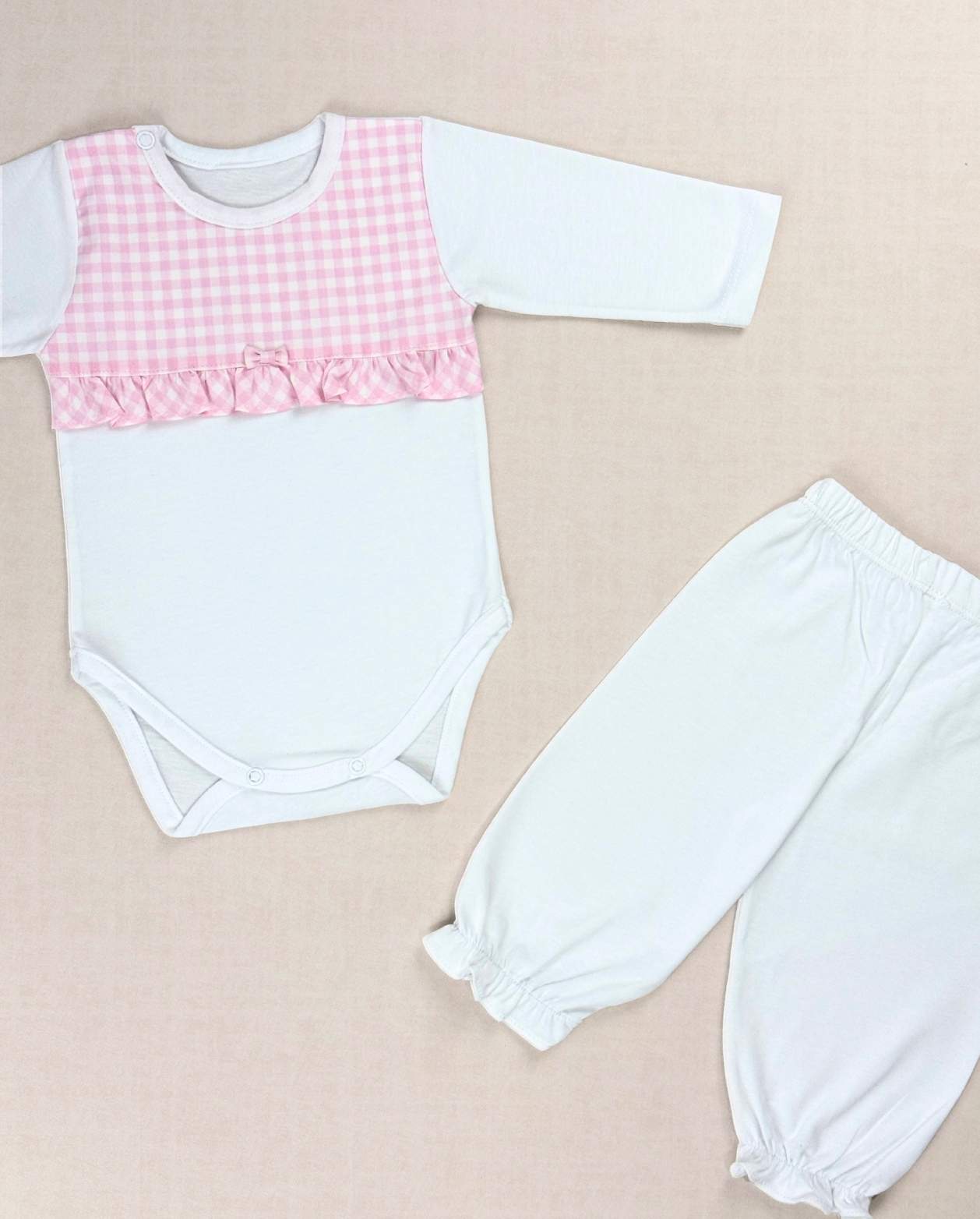 Set Primer Día Cuadros Rosa Bebe