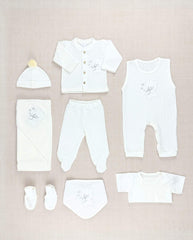 Set Primer Dia Bordado Oso Blanco