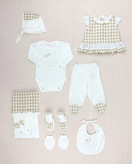 Set Primer Dia Cuadros Beige