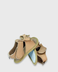 Sandalias Sin Suela Beige Moño Dorado Melosos Delicado