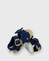 Sandalias Sin Suela Denim Moño Punto Melosos Moda