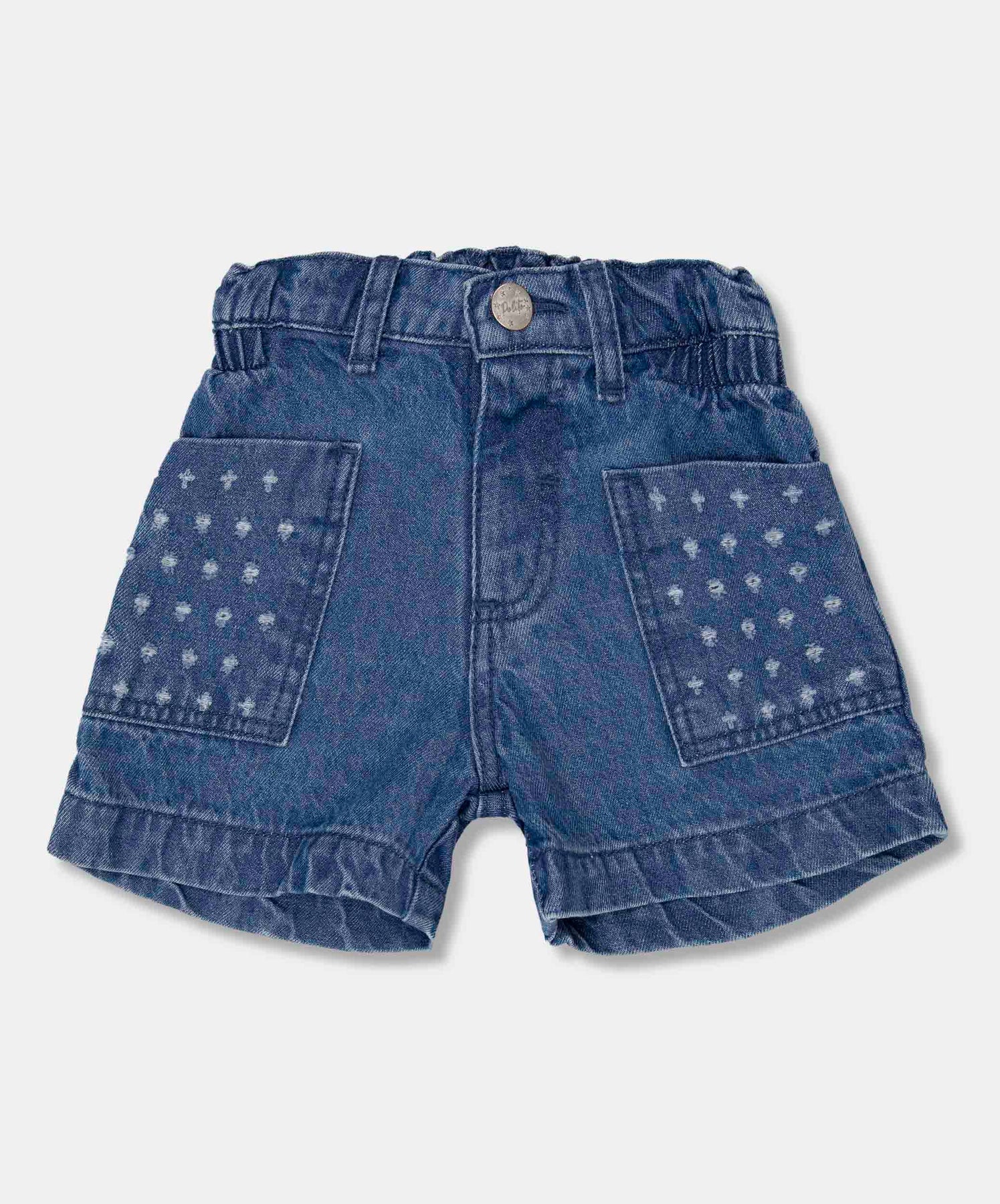 Short denim niña con bolsillos desgastados 2T a 5T
