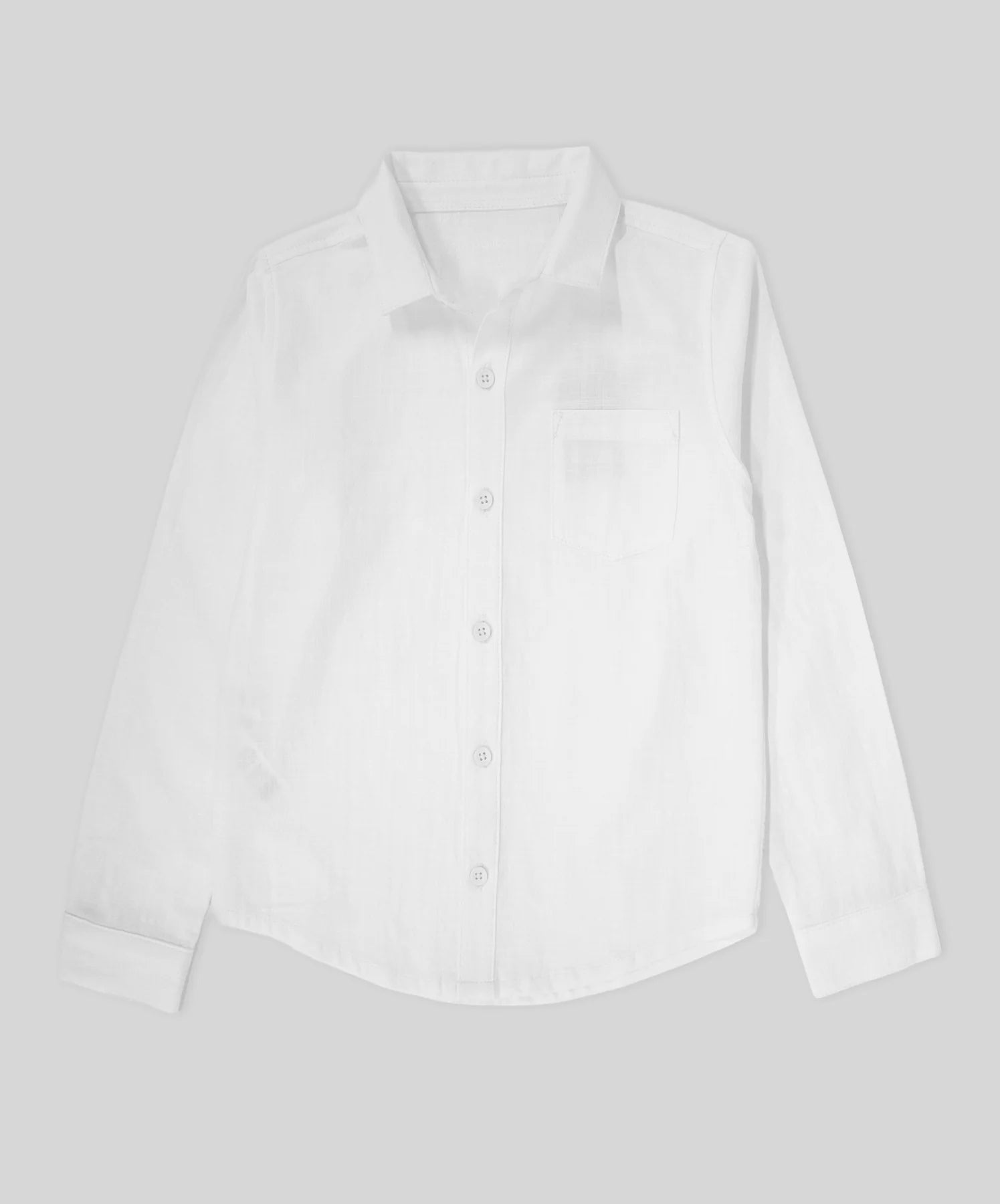 Camisa de lino blanca niño manga larga 4T‑10T