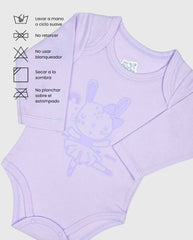 Set 6 Piezas Body Manga Larga Morado
