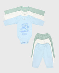 Set 6 Piezas Body Manga Larga Niño