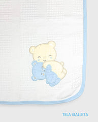 Cobija Con Capota Bordado Baby Azul