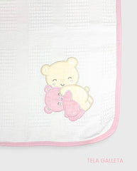 Cobija Con Capota Bordado Baby Rosa