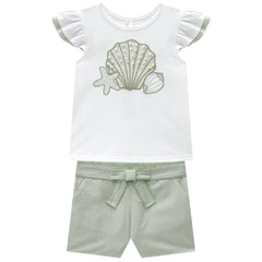 Conjunto Short Rayas Pera Verde