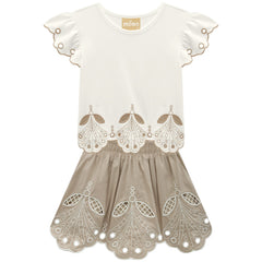 Conjunto Falda Detalle Bordado frontal