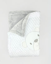 Cobija Burbuja Bordado Blanco Gris Surtido