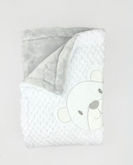 Cobija Burbuja Bordado Blanco Gris Surtido