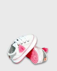 Tenis Pompón Rosa Huellitas Moda