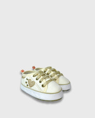 Tenis Niña Glitter Corazón Dorado Huellitas