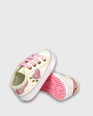 Tenis Niña Glitter Corazón Rosa Moda