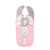 Set 3 Piezas Baberos Bordados Rosa El Bebé Feliz