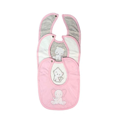 Set 3 Piezas Baberos Bordados Rosa El Bebé Feliz