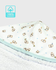 Toalla Con Capota Celeste Bordado Surtido El Bebé Feliz Algodón