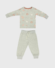 Pijama Pantalon Manga Larga Granja Gris