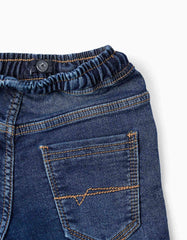Pantalón Resortado Knit Denim Zippy