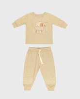 Pijama Pantalon Manga Larga Vaca Beige