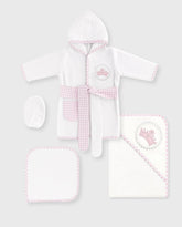 Set 4 Piezas Salida De Baño Bebé Rosa
