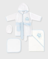 Set 4 Piezas Salida De Baño Bebé Azul