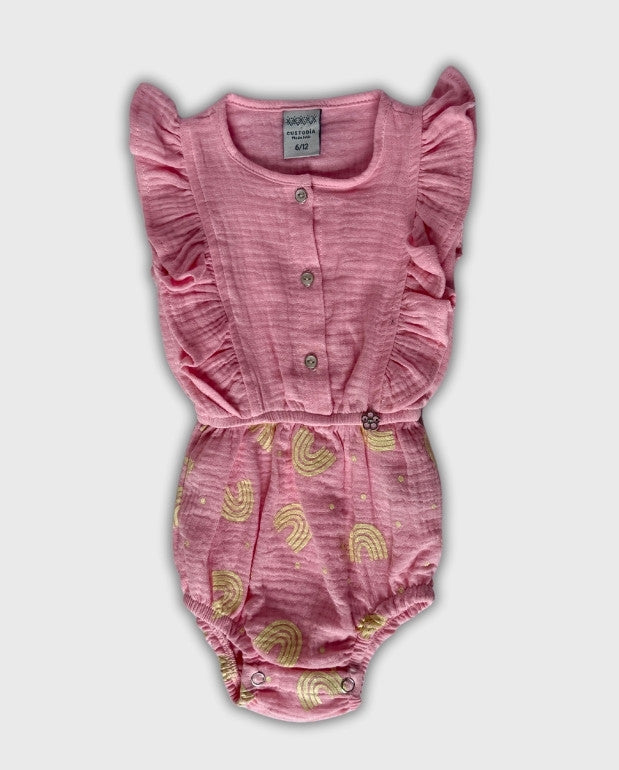 Body Gasa Estampado Arcoiris Rosa