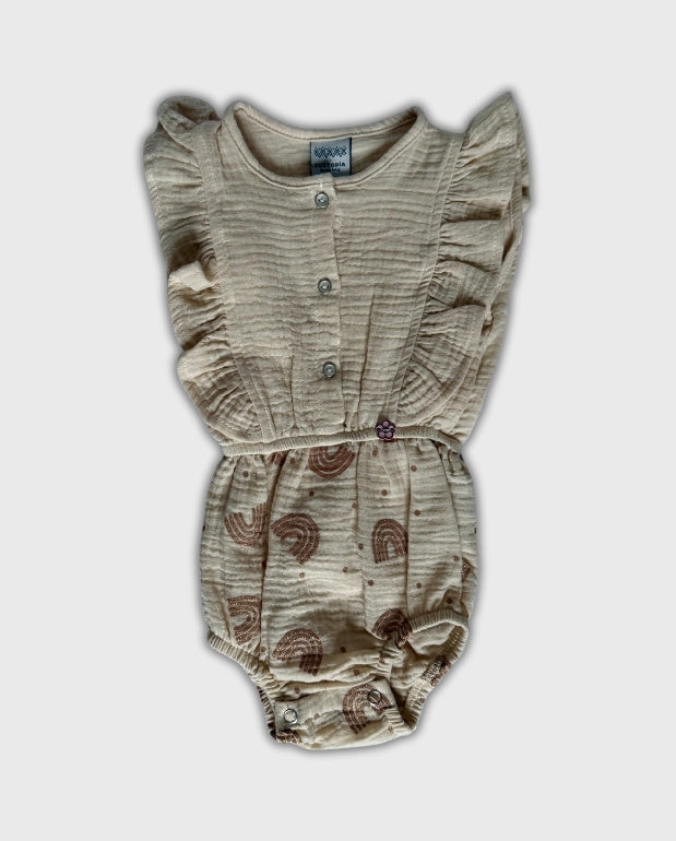 Body Gasa Estampado Arcoiris Beige