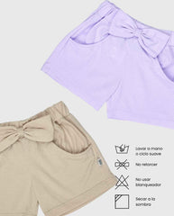 Set 3 Short Moño Bebe Niña Detalles