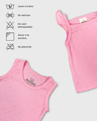 Set 3 Camisillas Interior Niña Rosa Detalles