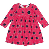 Vestido Pompón Estampado Corazones