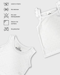 Set 3 Camisillas Interior Blanco Detalles