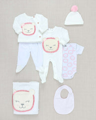 Set Primer Día León Calado Blanco