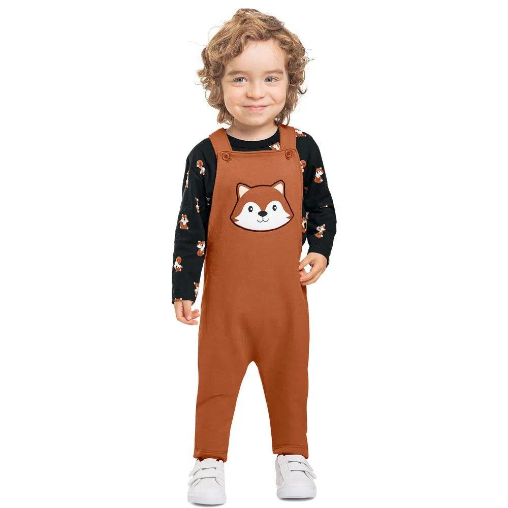 Conjunto Infantil Overol Zorrito y Camiseta Manga Larga