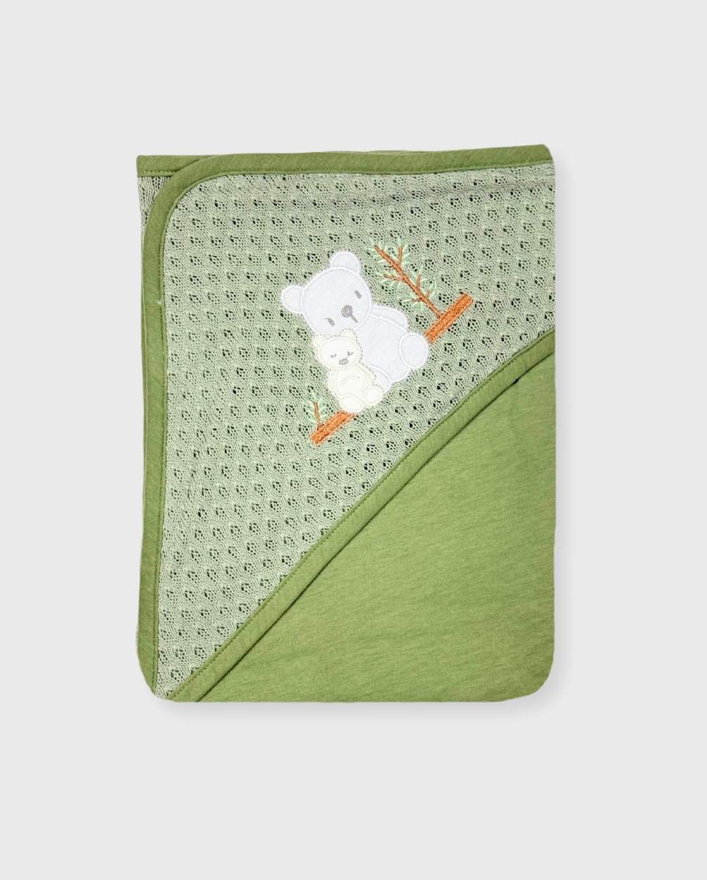 Cobija Tejida Oso Verde