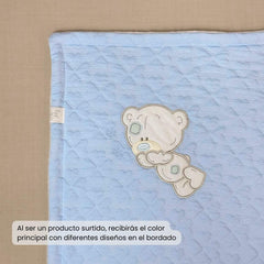 Cobija Bordado Surtido Azul El Bebé Feliz osito