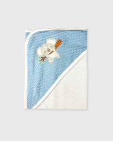 Cobija Tejida Bordado Celeste